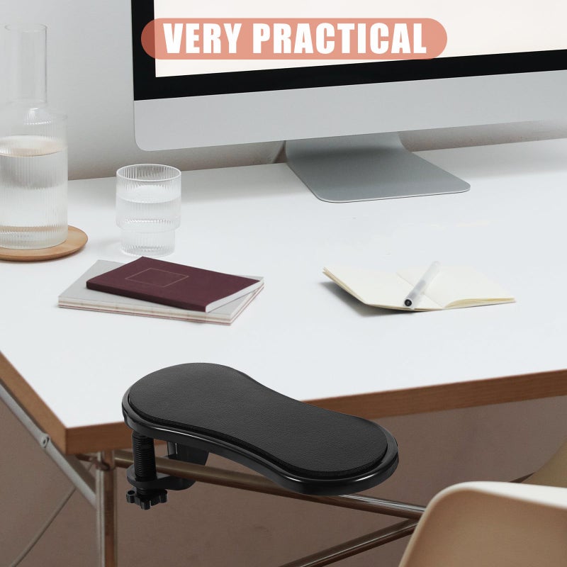 Ergonomic Rotatable Wrist Pad Keyboard Arm Rest Black Leather Sponge Surface - Image 5