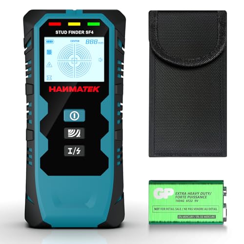 HANMATEK Stud Finder Wall Scanner,5 in 1 Multifunction Stud Locator with Upgraded Smart Sensor Audio Alarm HD LCD Display, Stud Finder Tool for The Center Edge of Metal, Studs, Plaster,AC Wire,Pipe - Image 1