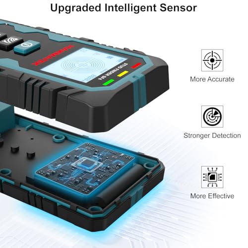 HANMATEK Stud Finder Wall Scanner,5 in 1 Multifunction Stud Locator with Upgraded Smart Sensor Audio Alarm HD LCD Display, Stud Finder Tool for The Center Edge of Metal, Studs, Plaster,AC Wire,Pipe - Image 4