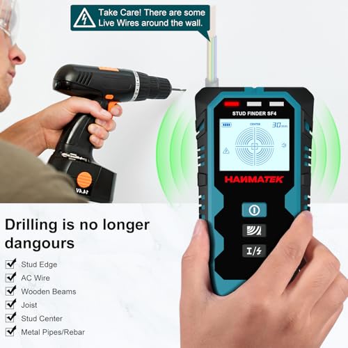 HANMATEK Stud Finder Wall Scanner,5 in 1 Multifunction Stud Locator with Upgraded Smart Sensor Audio Alarm HD LCD Display, Stud Finder Tool for The Center Edge of Metal, Studs, Plaster,AC Wire,Pipe - Image 5