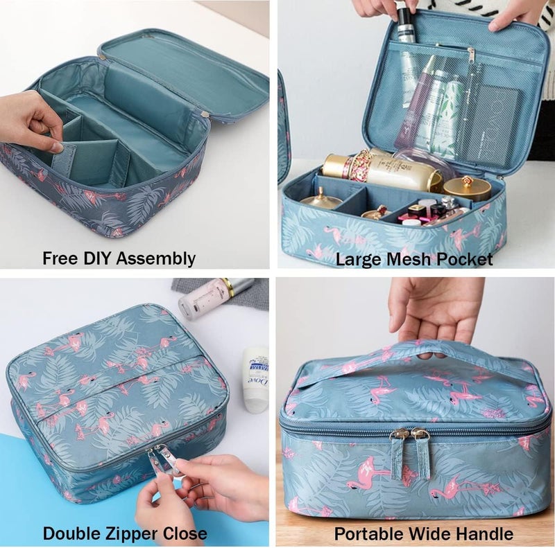 Niwlix Travel Makeup Pouch Bag Cosmetic Organizer Bag Travel Pouch Cosmetic Bag Pouches for Women Toiletry Bag Makeup Bag for Women Travel Kit Makeup Pouch (Grey) - Image 2