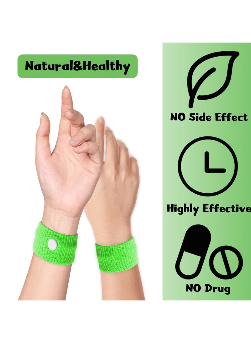 CMGTYYD 3Pcs Car Motion Sickness Wristbands, Motion Sickness Bands for Kids Acupressure Nausea Relief Band for Morning Sickness Sea Travel(White&Yellow&Green) - Image 2