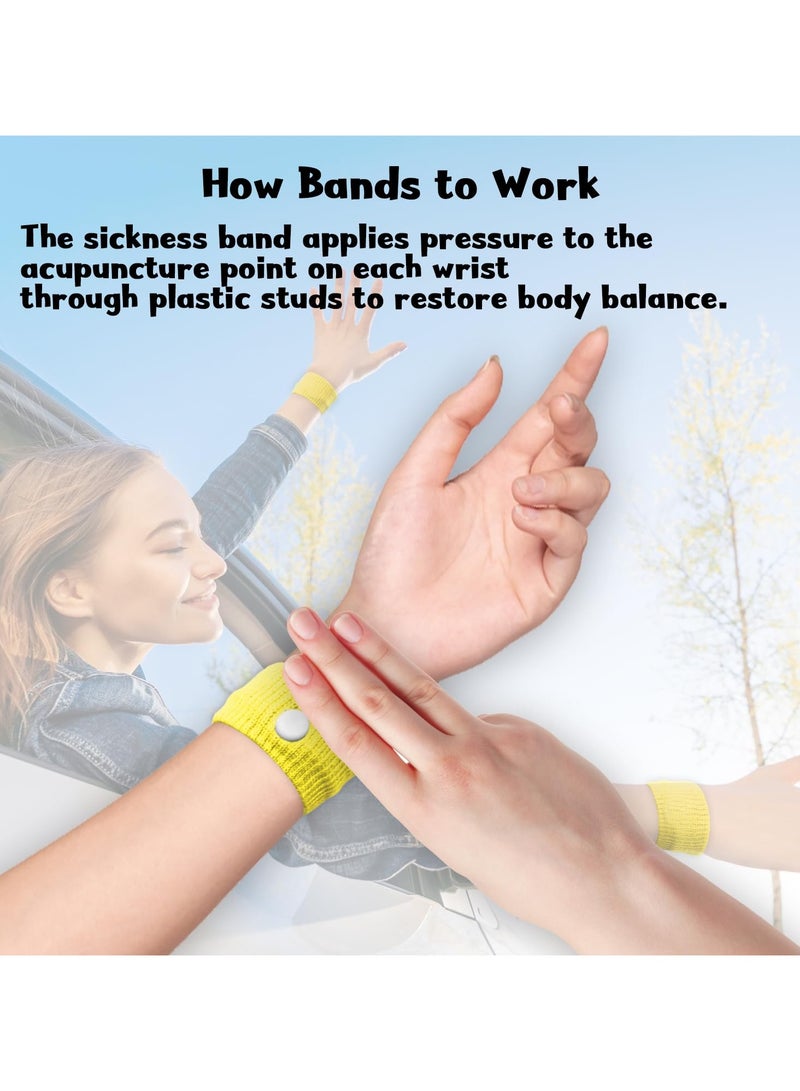 CMGTYYD 3Pcs Car Motion Sickness Wristbands, Motion Sickness Bands for Kids Acupressure Nausea Relief Band for Morning Sickness Sea Travel(White&Yellow&Green) - Image 3