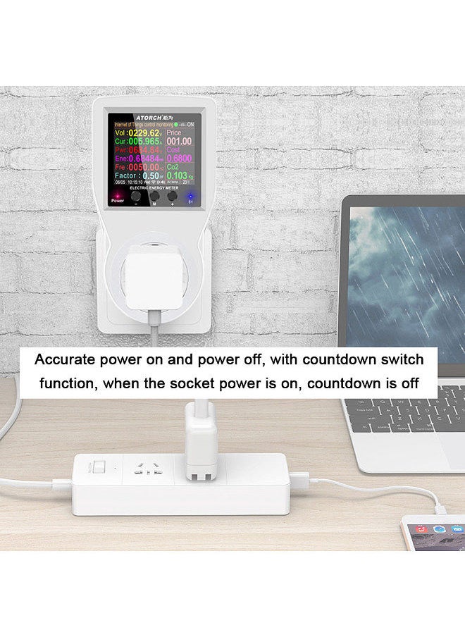 Generic - Tuya Wifi Intelligent Power Socket Electricity Power Monitor  Multi-energy  Monitoring Meter 2.4 inch Color Screen Mobilephone APP Remote Controlling Device - Image 1