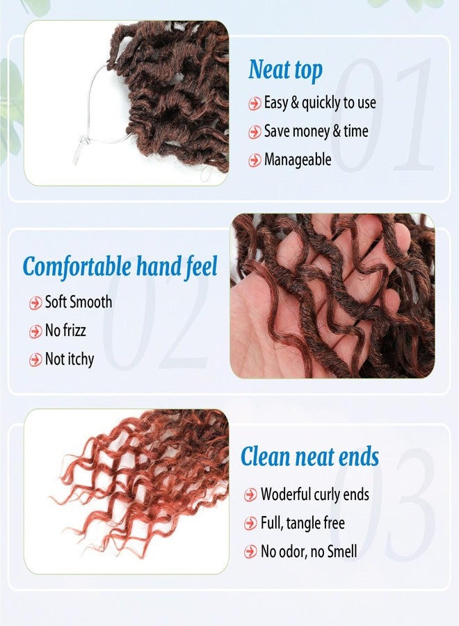 Forevery Goddess Locs Crochet Hair 14 Inch Faux Locs Crochet Hair for Black Women Pre Looped Long-lasting & Low-maintenance 6 Packs Ginger Crochet Locs with Curly Ends for Full Head - Image 3