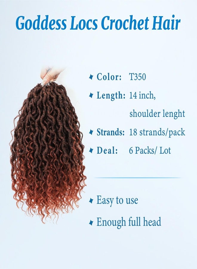 Forevery Goddess Locs Crochet Hair 14 Inch Faux Locs Crochet Hair for Black Women Pre Looped Long-lasting & Low-maintenance 6 Packs Ginger Crochet Locs with Curly Ends for Full Head - Image 4