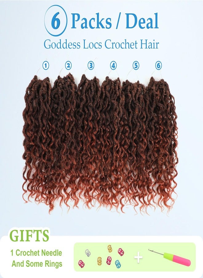 Forevery Goddess Locs Crochet Hair 14 Inch Faux Locs Crochet Hair for Black Women Pre Looped Long-lasting & Low-maintenance 6 Packs Ginger Crochet Locs with Curly Ends for Full Head - Image 5
