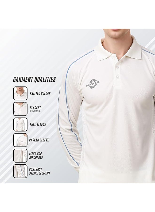 Nivia Eden Full Sleeve Cricket Jersey for Men | Micro Polyster T-shirt | Cricket Kit | Cricket T-shirt for Men  - Image 3