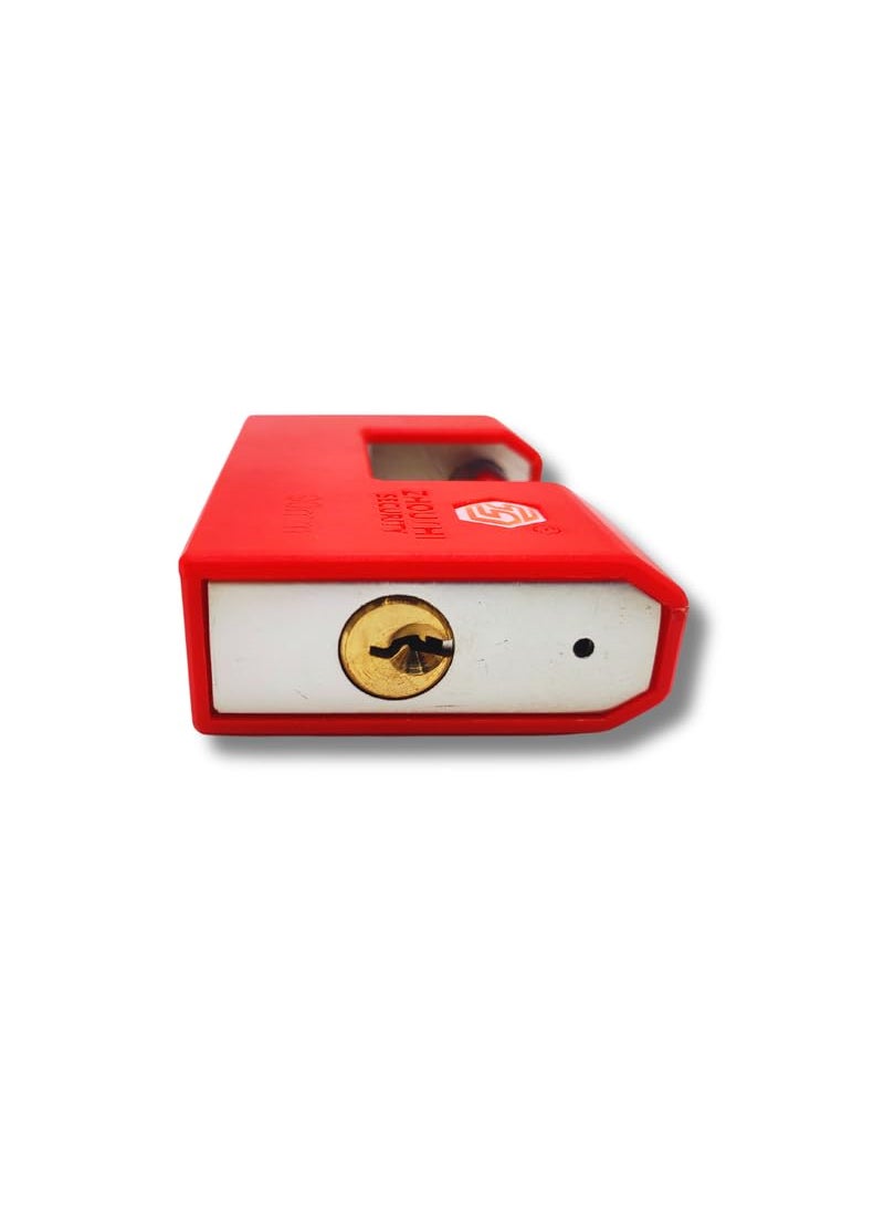 HEADLY HeavyDuty Nickel Plated Padlock 90 MM Lock and 3 Keys Hardened Padlock Security Lock for Garage Door Containers Shutter Locker Warehouse Gates Red  - Image 4