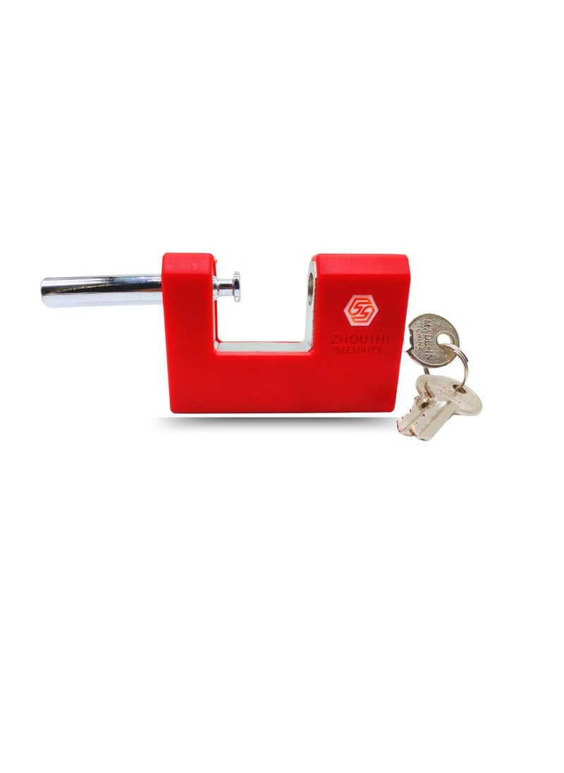 HEADLY HeavyDuty Nickel Plated Padlock 90 MM Lock and 3 Keys Hardened Padlock Security Lock for Garage Door Containers Shutter Locker Warehouse Gates Red  - Image 3