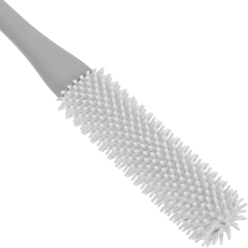 Toyvian 2pcs Long Handle Soft Silicone Foot Scrubber and Toe Gap Cleaning Brush Set for Shower Exfoliating Dead Skin Removal and Foot Massage Grey – Suitable for Elderly Pregnant Women - Image 3