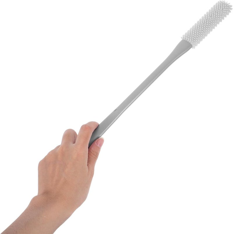 Toyvian 2pcs Long Handle Soft Silicone Foot Scrubber and Toe Gap Cleaning Brush Set for Shower Exfoliating Dead Skin Removal and Foot Massage Grey – Suitable for Elderly Pregnant Women - Image 4
