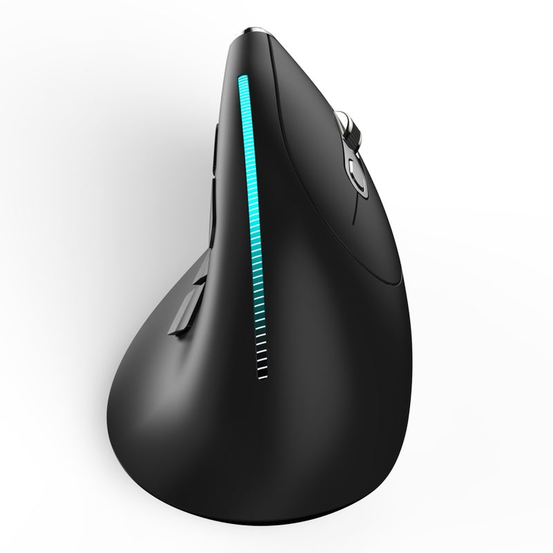 ZELOTES F-36 لاسلكي عمودي 2.4G بلوتوث بإضاءة ملونة كاملة 8 مفاتيح للبرمجة خمسة مستويات DPI ألعاب بطارية ليثيوم 730mAh مدمس أسود - Image 3