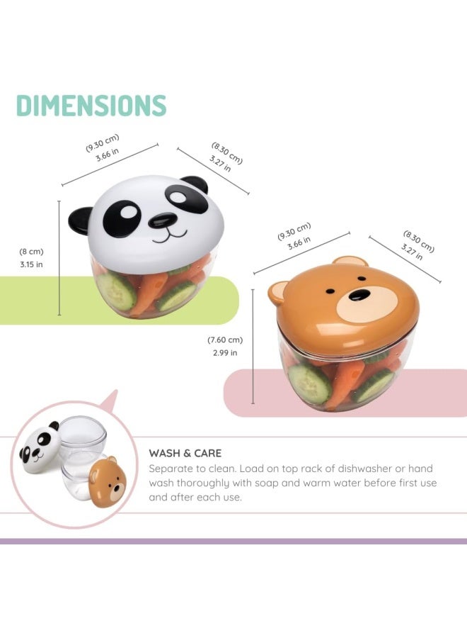 melii Adorable Airtight, Leakproof Kids Food Storage Set - Bear And Panda - Image 3