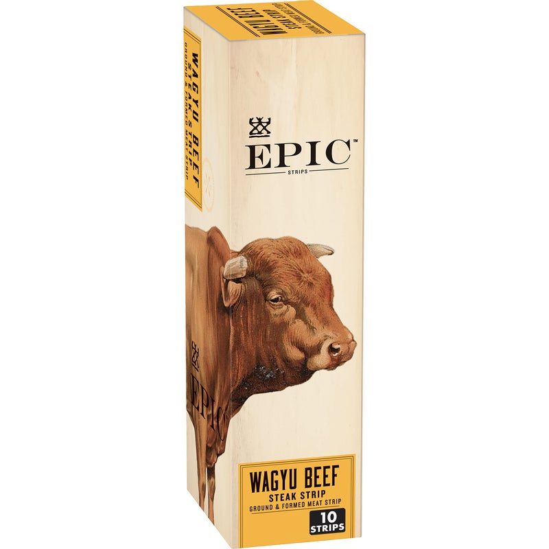 EPIC Snack Strips, Wagyu Beef Steak, Grass-Fed and Paleo Friendly, 0.8 oz, 10 ct - Image 1
