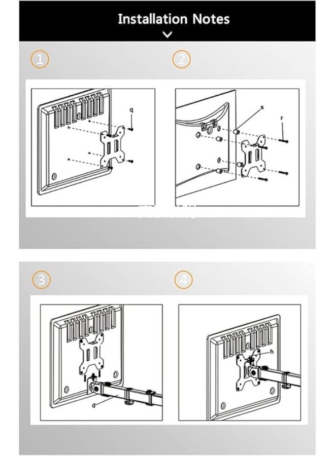 Premium Quad Monitor Desk Mount – Fully Adjustable Free-Standing Base for 4 LCD Screens (13" to 27") – Heavy-Duty Multi-Monitor Stand with Cable Management (Black) - Image 3