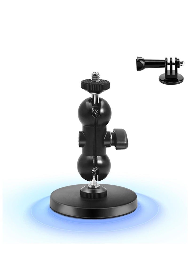 Captaintech Magnetic Camera Mount Compatible with Hero 12/11/10/9/8, AKASO EK7000 Brave 4, DJI Osmo, Insta360 X3 Action Camera with a 1/4" Thread, Magnetic Base Mount with Rotating Ball Head - Image 1