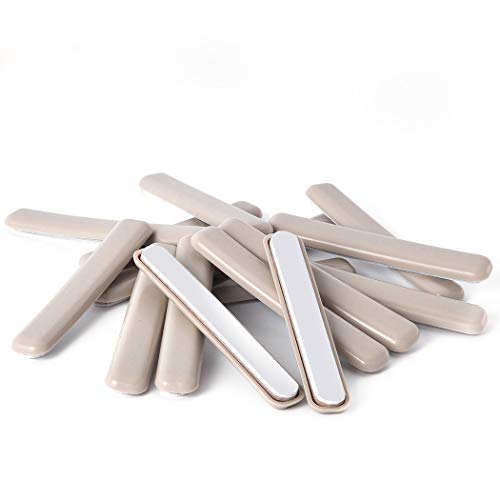 Ezprotekt 16 Pack Self-Stick Furniture Movers Sliders Strip for Carpet, 1/2 x 4 inch Rectangular Furniture Moving Pads, Self Adhesive Strip Sliders Gliders for Chair Table Desk Sofa Couch (Beige) - Image 1