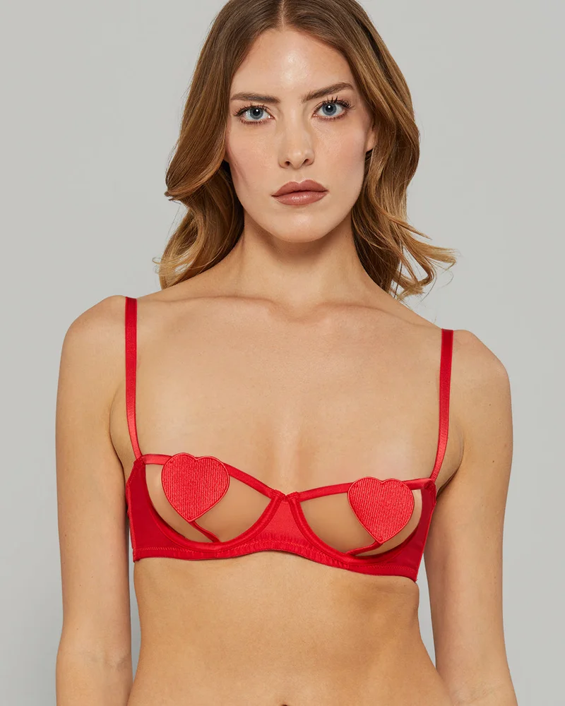 Isla & Evie Isla & Evie Red Sexy Unlined Balconette Bra