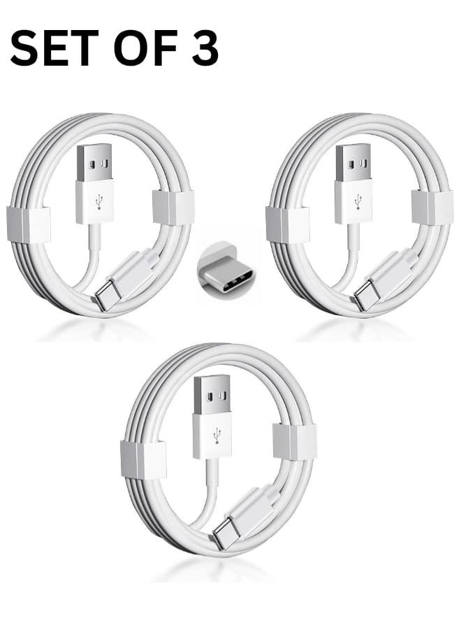 تقليدي كيبل USB-C ‏[1 متر – 3 قطع]‏ شحن سريع من USB-A إلى Type-C متوافق مع آيفون 16/15، سامسونج جالكسي S24/S23/S22/A54، نوت 20، جوجل بكسل 8، آيباد، نينتندو سويتش وبلاي ستيشن 5 - Image 1