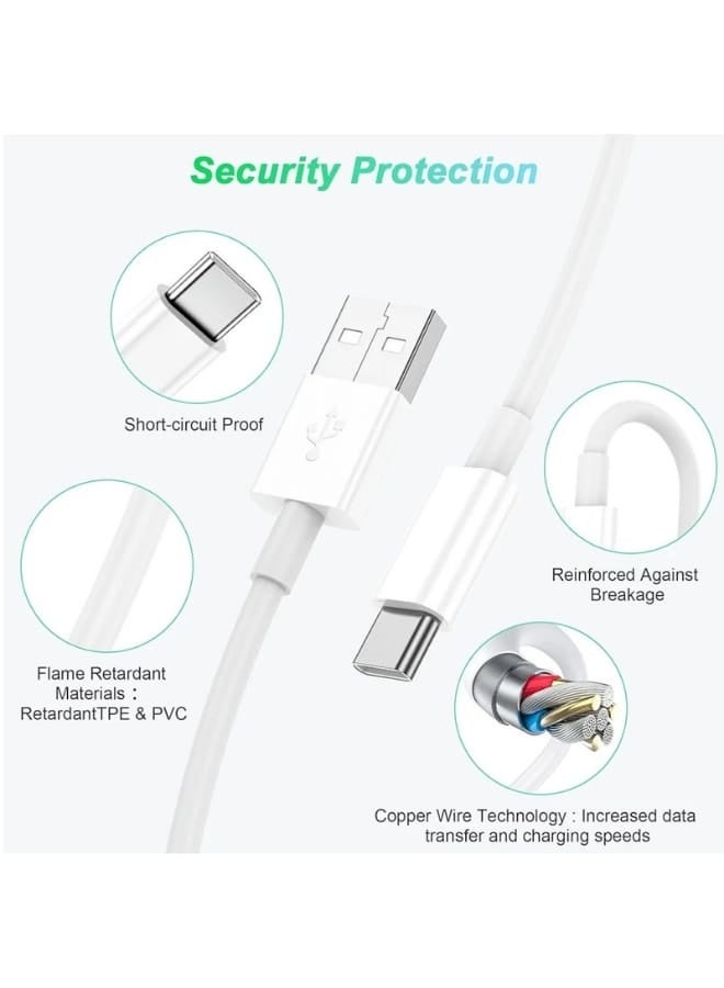 تقليدي كيبل USB-C ‏[1 متر – 3 قطع]‏ شحن سريع من USB-A إلى Type-C متوافق مع آيفون 16/15، سامسونج جالكسي S24/S23/S22/A54، نوت 20، جوجل بكسل 8، آيباد، نينتندو سويتش وبلاي ستيشن 5 - Image 4