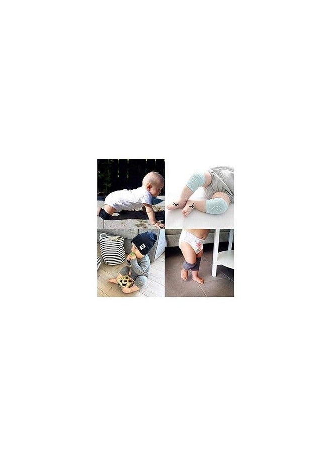 Seaspirit - Baby Knee Pads For Crawling Antislip Padded Stretchable Elastic Cotton Soft Breathable Comfortable Knee Cap Elbow Safety Protector (Set Of 2 Pairs)(Multi Color) - Image 1