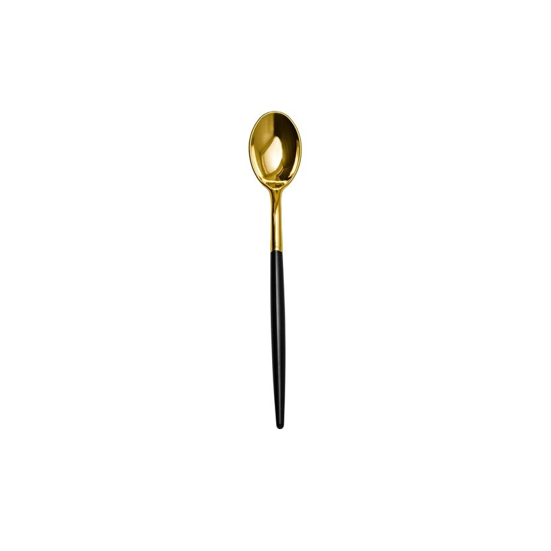 Trendables 120 Pack Two Toned Heavy Duty Plastic Silverware Spoons  Stunning Dual Colored Black And Gold Disposable Plastic Spoons  Disposable Utensils For Wedding Parties And All Occasions
