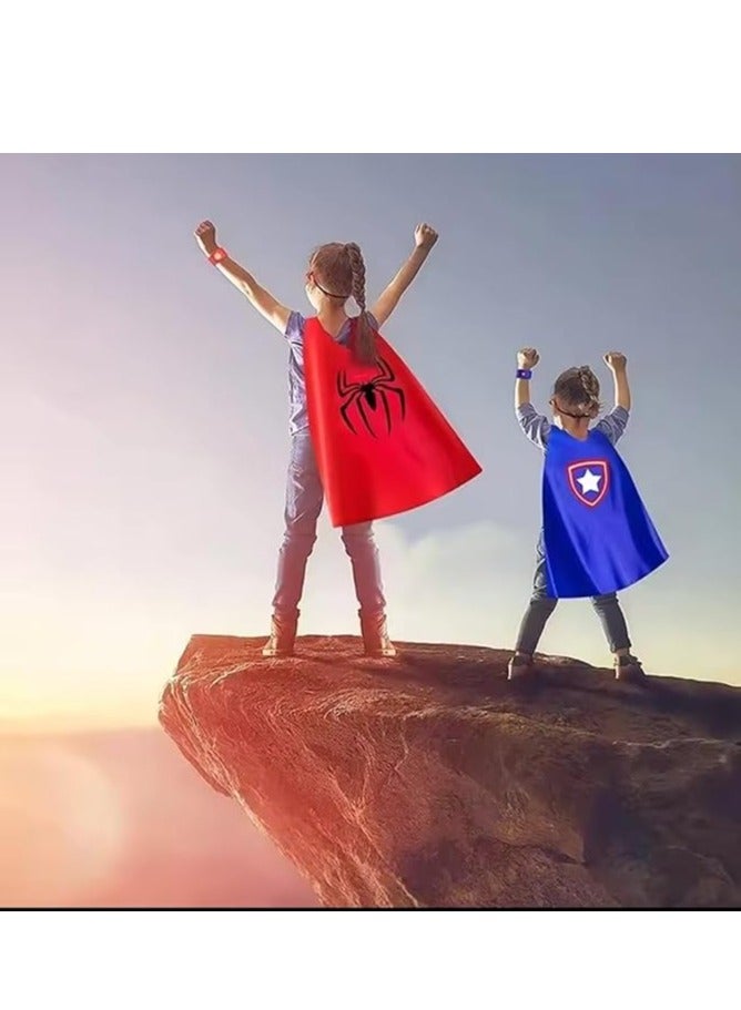 Superhero Costume Capes and Masks for Kids Boys Girls 3-10 Years  Cosplay Double Side Capes Best Superhero Toys and Kids Gifts 70cm*70cmCostume Capes and Masks for Kids Boys Girls 3-10 Years  Cosplay Double Side Capes Toys and Kids Gifts 70cm*70cm - Image 2