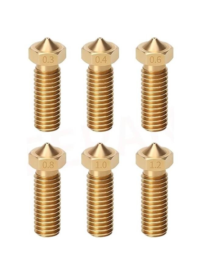 10Pcs for E3D Volcano Nozzle Stainless Steel Brass Nozzles for E3D V6 Volcano Hotend M6 Extruder 1.75 3mm PLA Suitable (Color : Brass 1.75mm, Size : 0.4mm) - Image 5