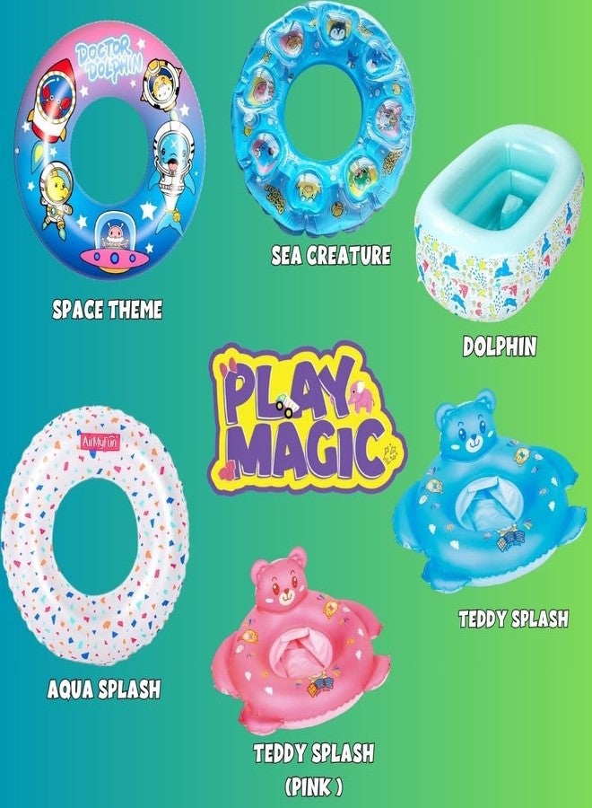PlayMagic AquaBub Dolphin Rectangular Inflatable Bathtub|Swimming Pool with Leg Support|Soft Material Portable Bath Tub|Travel Bathing Tub|Outdoor Toy for Kids 6-24 Months|Birthday Gift - Image 3