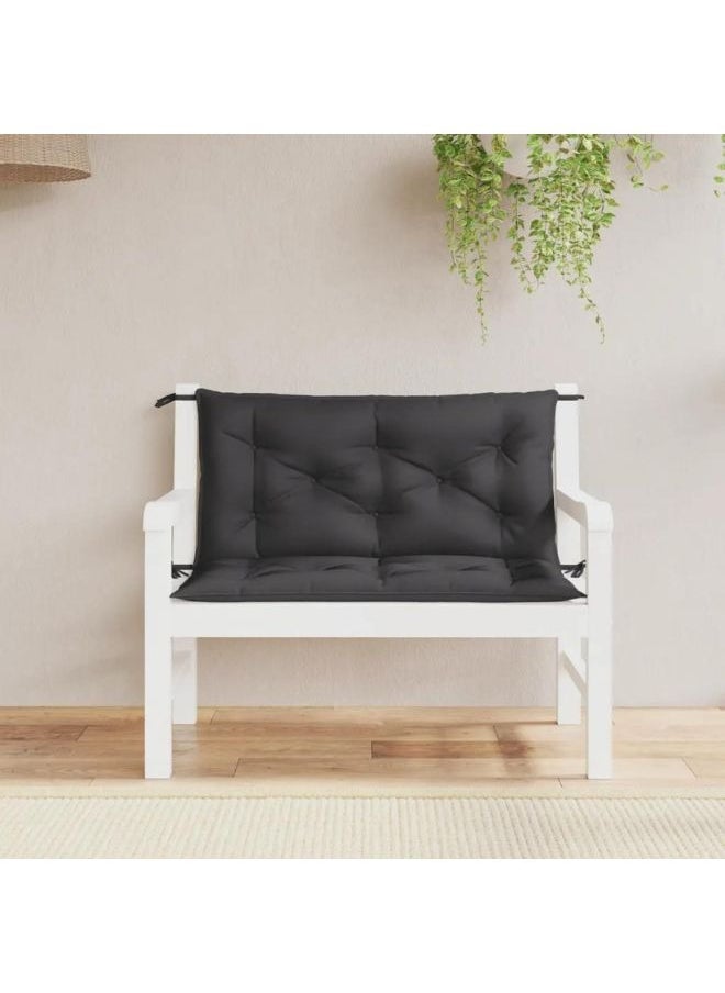 فيداكسل وسائد مقعد الحديقة 2 PCS أسود 100x50x7cm النسيج أوكسفورد  - Image 1