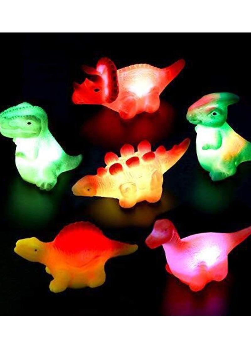 دوركو 6 حزم الإضاءة العائمة ديناصور حمام لعب مجموعة ، وميض لون تغيير الضوء في الماء ، الأطفال الرضع الأطفال طفل طفل ما قبل المدرسة حوض استحمام يونيكورن حمام لعبة - Image 4