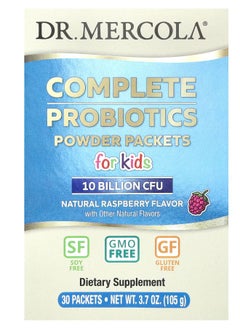 Complete Probiotics Powder Packets for Kids Natural Raspberry  10 Billion CFU 30 Packets 0.12 oz (3.5 g) Each