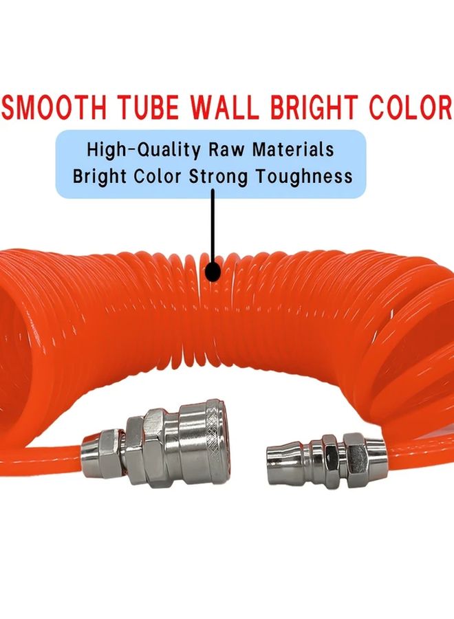 Flexible Spiral PU Air Hose 8x5mm High Pressure Anti Recoil Quick Connector 6m 236.22in - Image 3