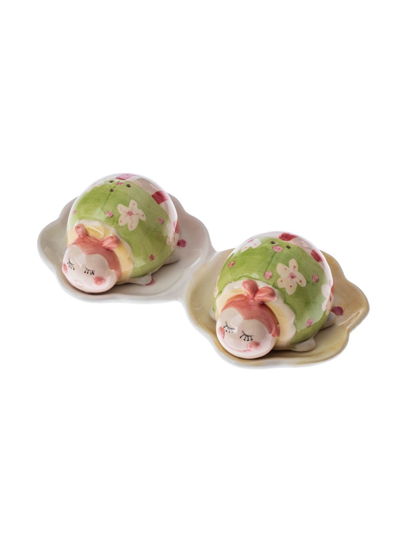 دانيا طقم علبه ملح و فلفل سيراميك ديكور خنفساء ملونة - Image 3