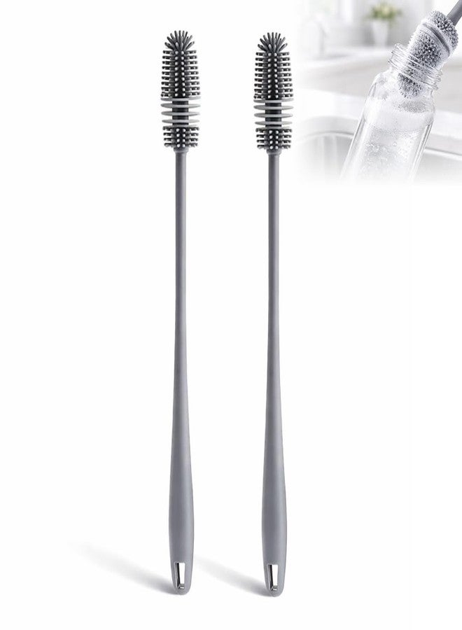 MIKANIX Silicone Bottle Cleaning Brush with Long Handle | Flexible Deep Cleaning Brush for Water Bottles |Baby Bottles, Flasks & Glassware | Reusable Kitchen | Bottles Cleaner (Pack of 2) - Image 1