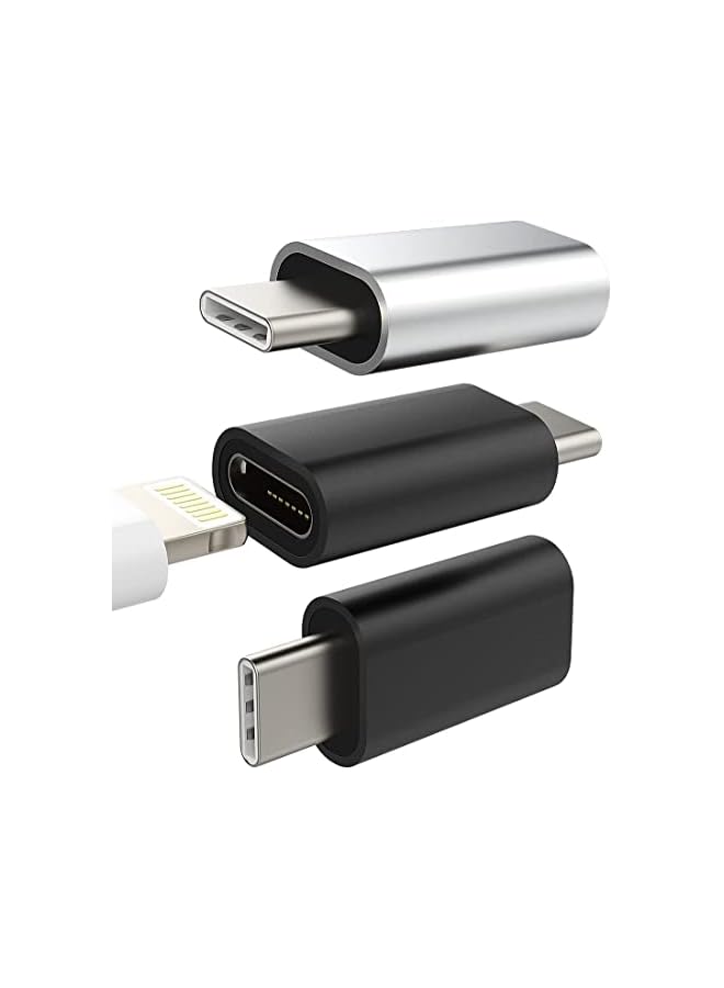USB C Male to Lighting Female Adapter, USB C Male to iPhon Female Adapter Compatible with MacBook, Samsung Galaxy S22, Note 8, Galaxy S8+, S9, Google Pixel etc - Black 1 Pack