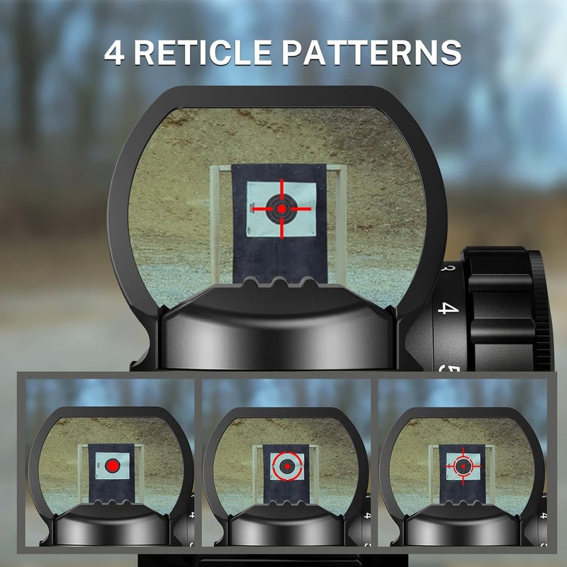 EZshoot Reflex Sight with 4 Reticles Red Dot Sight, Reflex Holographic Optic Scope with 20mm Rail Mount ，Absolute Co-Witness - Image 3