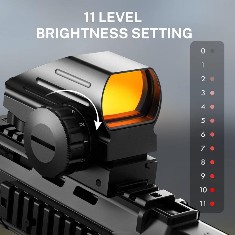 EZshoot Reflex Sight with 4 Reticles Red Dot Sight, Reflex Holographic Optic Scope with 20mm Rail Mount ，Absolute Co-Witness - Image 4