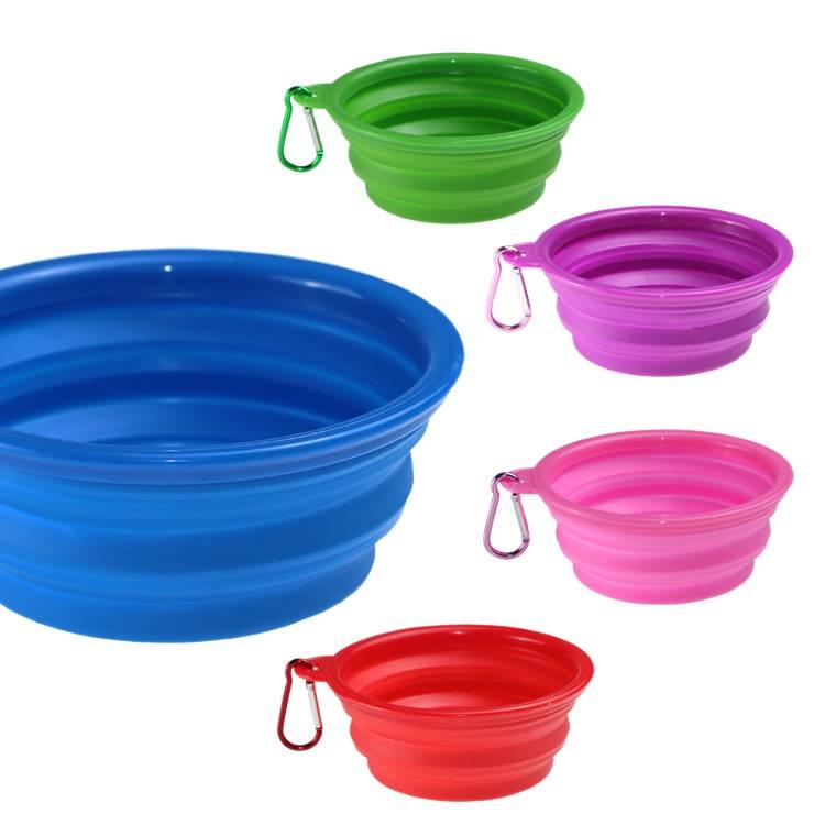 Portable Silicone Pet Bowl with Collapsible Design Portable Travel Silicone Build and Travel Outdoor Use for dogs cats travel walks and outdoor feeding Orange Colour - Image 4