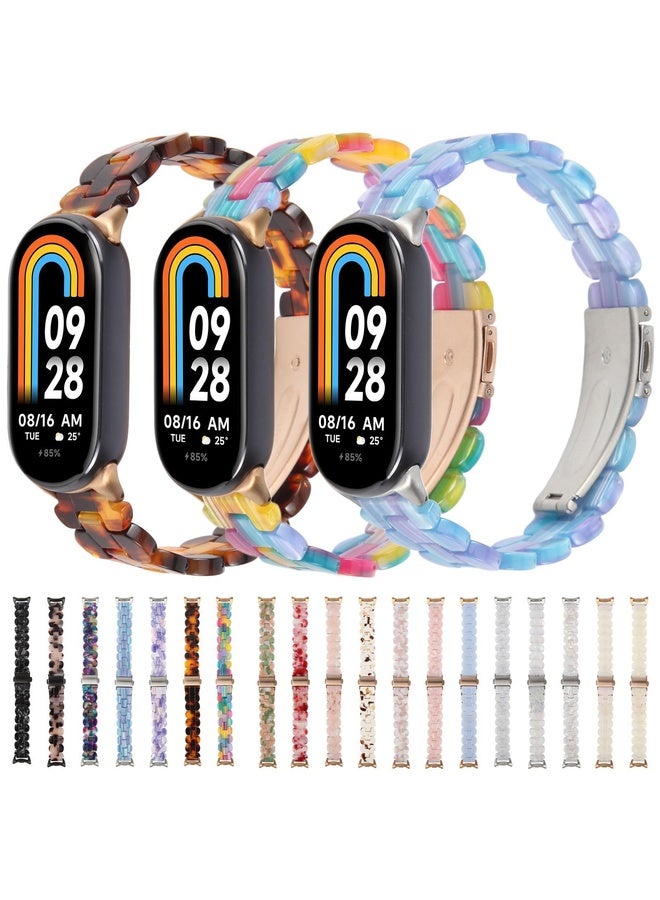 BURAQ For Xiaomi Smart Band 9 / 8 Oval Resin Watch Band(Pink Flower) - Image 5