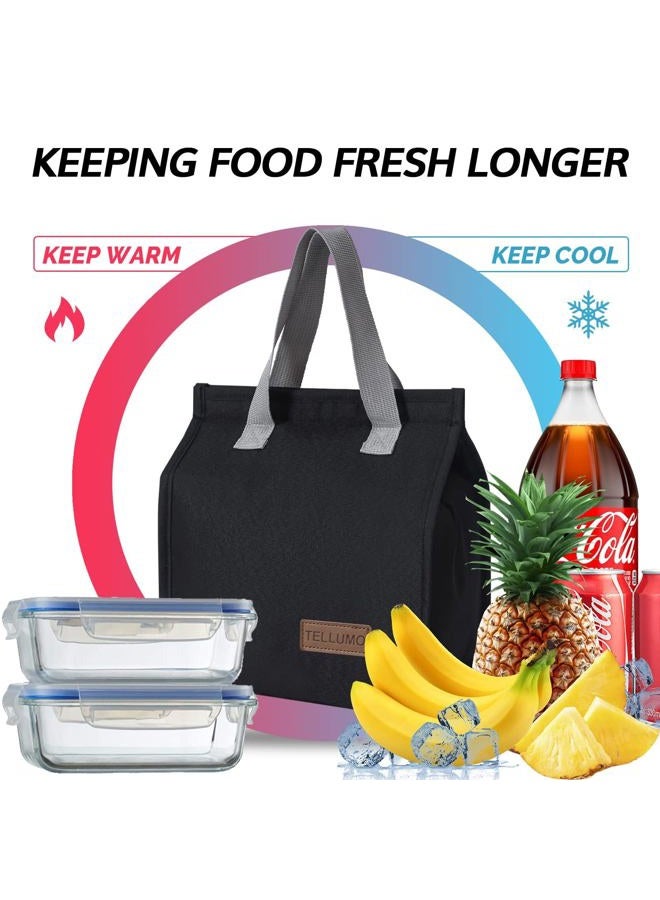 TELLUMO Lunch bag, Insulated Lunch Bag for Women Men Large Lunch Box Container Reusable Leakproof Tote for Office, Work, School, Beach or Travel (Dark) - Image 2