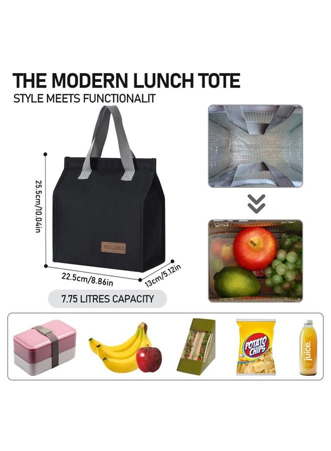 TELLUMO Lunch bag, Insulated Lunch Bag for Women Men Large Lunch Box Container Reusable Leakproof Tote for Office, Work, School, Beach or Travel (Dark) - Image 4