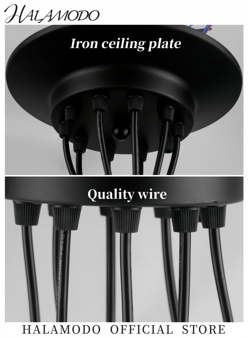 Spider Light Chandelier Spider Light Fixture 8 Arms Vintage Industrial Steampunk Hanging Ceiling Spider Pendant Light Chic Drop-Light Without Light Bulb for Bedrooms & Kitchen & Living Room (59Inch Wire)