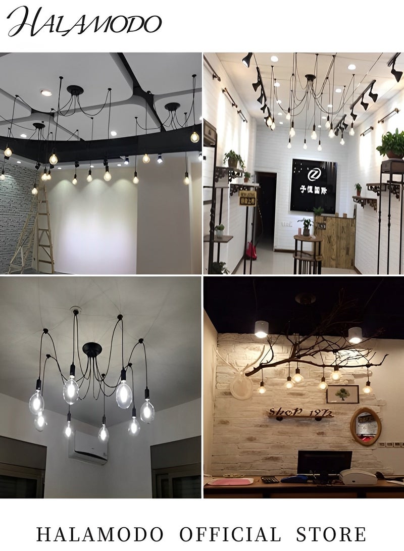 Spider Light Chandelier Spider Light Fixture 8 Arms Vintage Industrial Steampunk Hanging Ceiling Spider Pendant Light Chic Drop-Light Without Light Bulb for Bedrooms & Kitchen & Living Room (59Inch Wire)