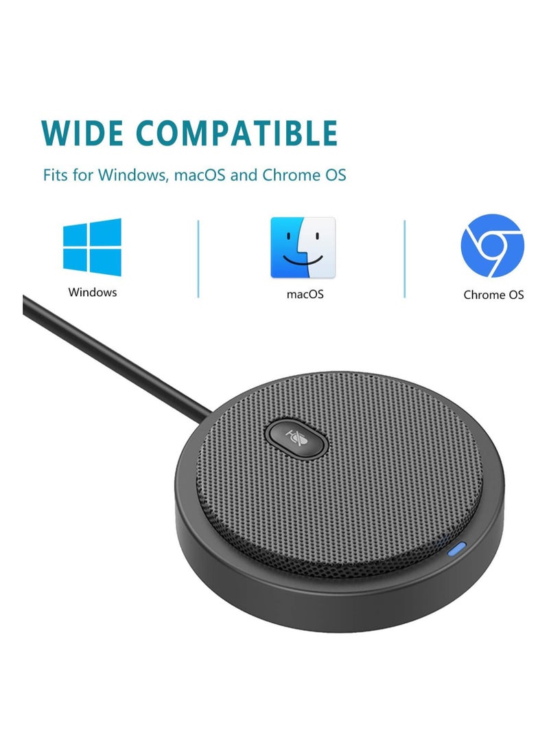 SYOSI - USB Conference Microphone for Computer, 360° Omnidirectional Condenser Mic with Mute Key, Great for Video Conference, Gaming, Chatting, Skype, Plug & Play, Windows macOS, Ideal for Gift - Image 1