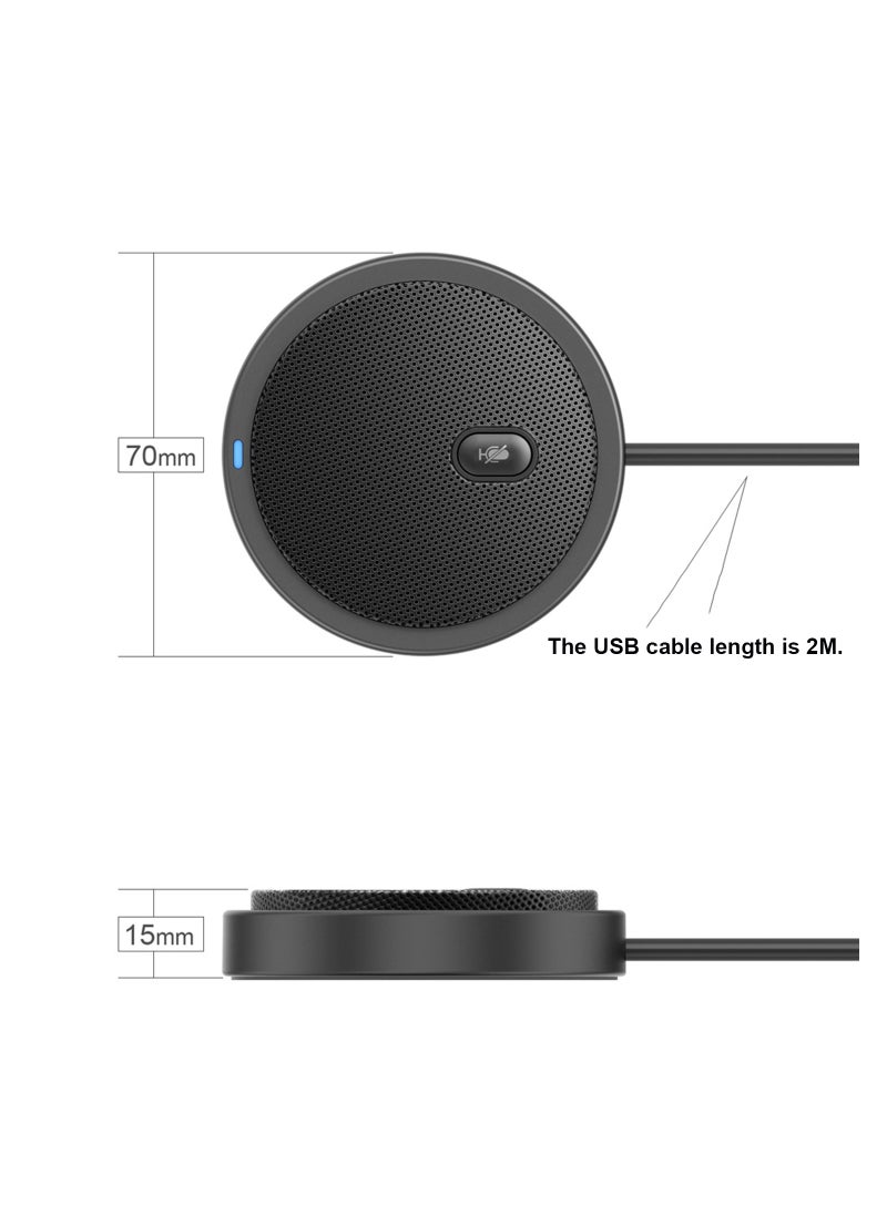 SYOSI - USB Conference Microphone for Computer, 360° Omnidirectional Condenser Mic with Mute Key, Great for Video Conference, Gaming, Chatting, Skype, Plug & Play, Windows macOS, Ideal for Gift - Image 1