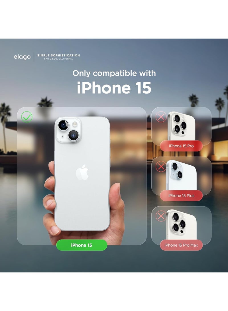 أكاليكس جراب سيليكون متوافق مع iPhone 15، جراب هاتف سيليكون سائل رفيع مع طبقات من المطاط الناعم، ممتص صدمات مقاوم للصدمات مع بطانة من مادة TPU (عنابي) - Image 2