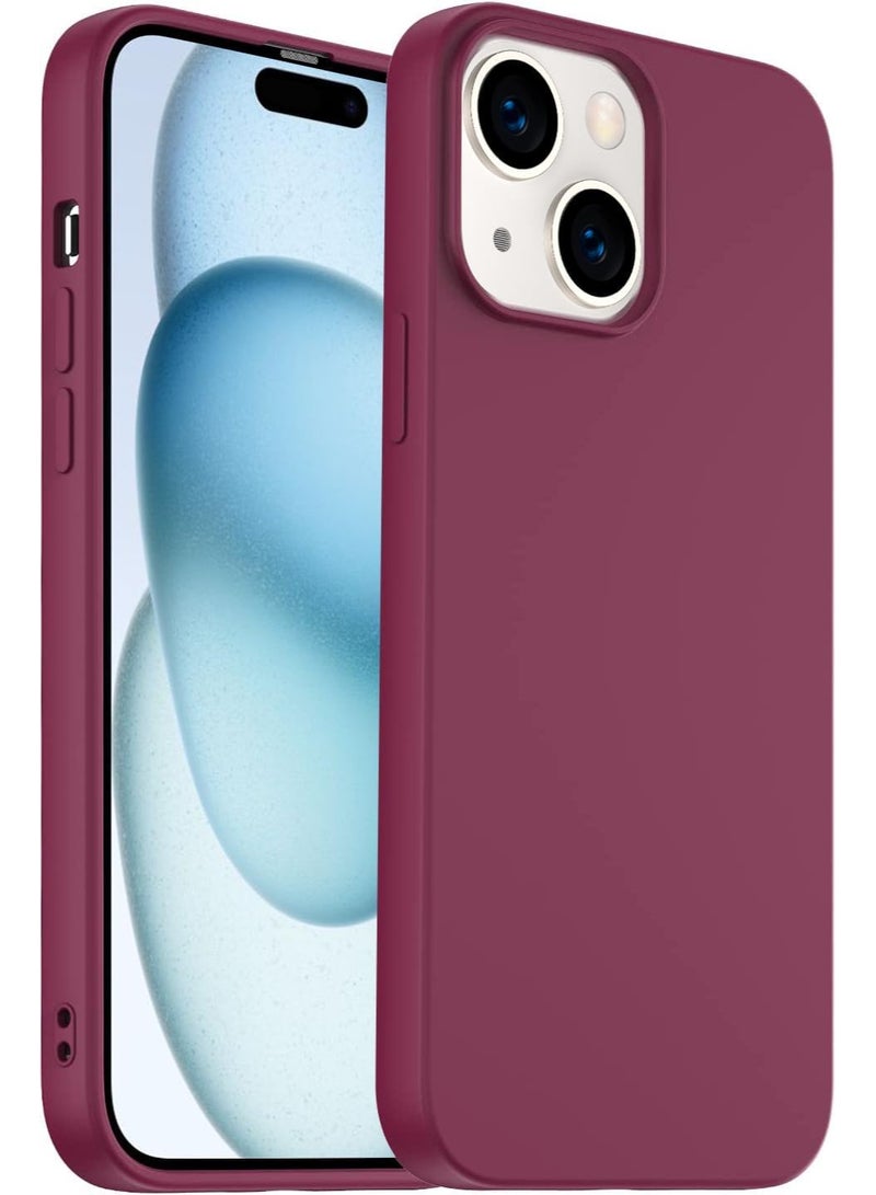 ACLIX Premium Liquid Silicone Case for iPhone 15 Slim Fit, Soft Touch with Microfiber Lining & Enhanced Camera Protection - Durable & Anti-Fingerprint | Deep Red - Image 1