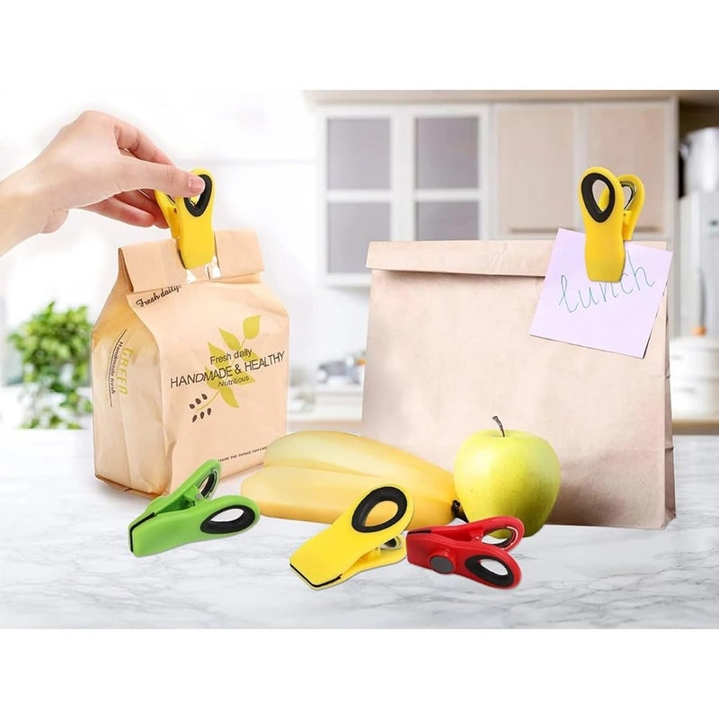 Magnetic Bag Clips 3 Pack Strong Sealing Food Storage With Refrigerator Magnet Assorted Bright Colors Kitchen Snack Package Sealer Clips For Chips Bread Coffee Bags - Image 3